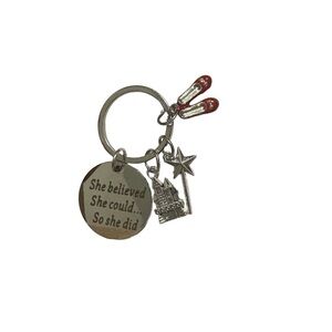 Wicked Inspired Charm Keychain — “She Believed” Quote